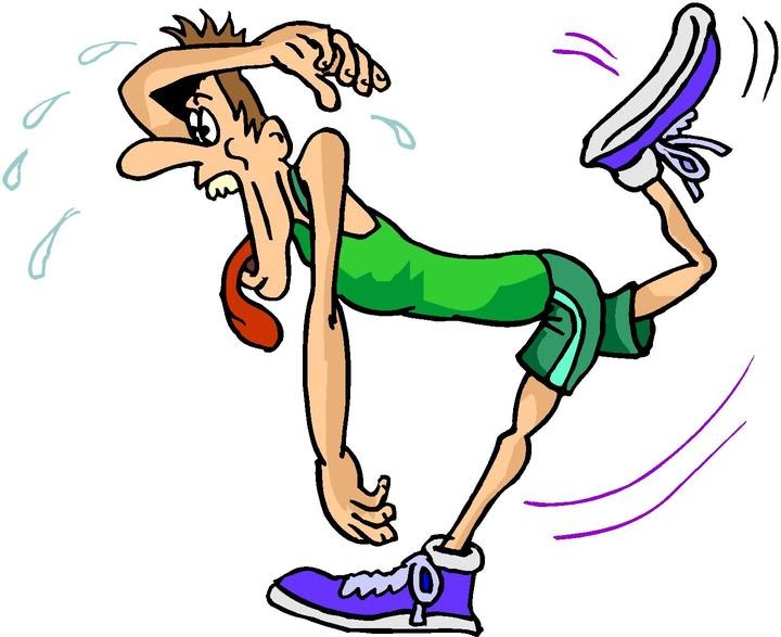 A cartoon of a runner very hot after training on Trail Running Technique