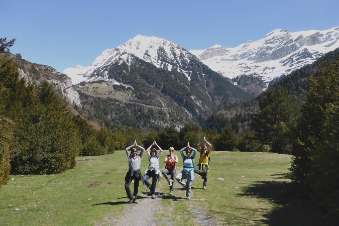 A photo of our group in the Spanish Pyrenees on different types of meditation