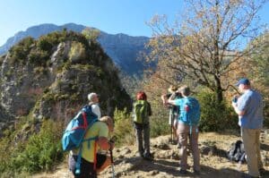 In the Spanish Pyrenees on a trail with students on our Spanish Language Walking Holiday Advanced Level