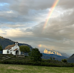 A photo of the chapel of San Úrbez in the village of Albella on the About Us page. This page gives some background to Aragon Active small group holidays in the Spanish Pyrenees and the photo illustrates the fact we have been involved with the restoration of the chapel and other local projects