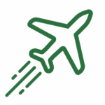 An icon of a plane highlighting the section on travel by plane on our How to Get Here page with Aragon Active small group holidays in the Pyrenees