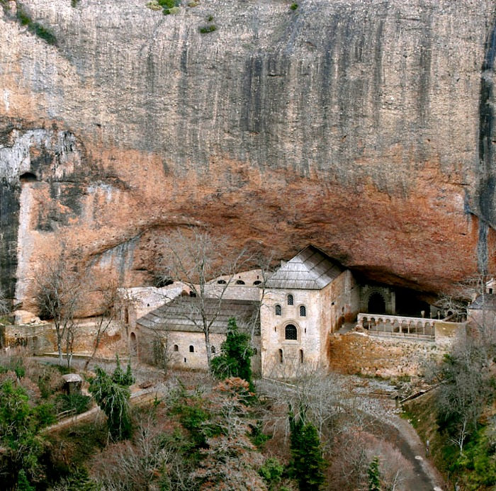 A photo of a the monastery of San Juan de la Peña on Culture and Gastronomy Holidays Spain with Aragon Active small group holidays in the Spanish Pyrenees