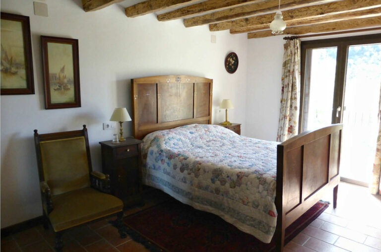 A double bedroom with ensuite in our farmhouse on our snowshoeing holiday with Aragon Active small group holidays