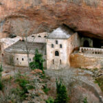 A photo of San Juan de la Peña monastery in the Spanish Pyrenees on Activity Holidays in Spain with Aragon Active