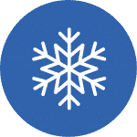 A blue icon with a snowflake illustrating snowshoeing as an activity on our Snowshoeing Holiday Spain with Aragon Active small group holidays
