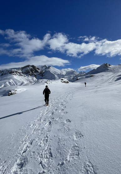 A guest snowshoeing in the Spanish Pyrenees on Small Group Holidays Spain with Aragon Active
