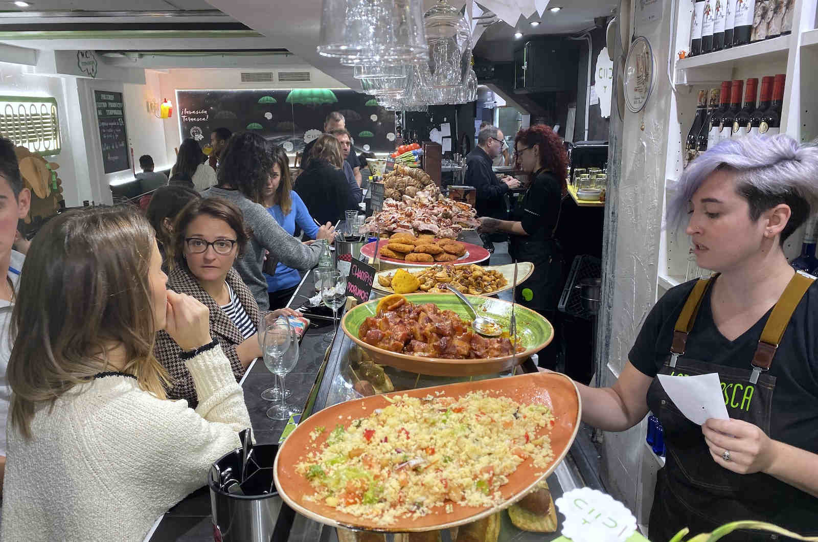 A photo of a tapas bar in the famous tapas district of El Tubo in Zaragoza on our how to get here page Aragon Active small group holidays