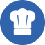 An icon with a chefs hat representing our cooking holiday on Small Group Holidays Spain with Aragon Active