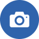 A blue icon with a white camera representing our Birding Holiday Spain with Aragon Active in the Spanish Pyrenees