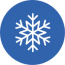 An icon with a snowflake representing our snowshoeing holiday in the Spanish Pyrenees on Small Group Holidays Spain with Aragon Active