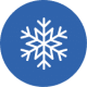 A blue icon with a snowflake illustrating snowshoeing as an activity on our Snowshoeing Holiday Spain with Aragon Active small group holidays