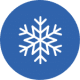 A blue icon with a snowflake illustrating snowshoeing as an activity on our Snowshoeing Holiday Spain with Aragon Active small group holidays
