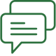 An icon depicting a conversation bubble representing complaints on our terms and conditions for our holiday rental torla-ordesa